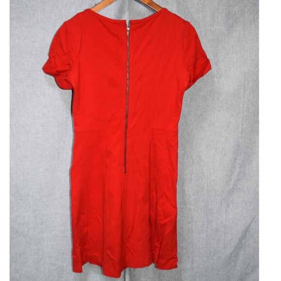 Theory Red Short Sleeve Zip-Back Sheath Dress Women’s 2 - Picture 4 of 4